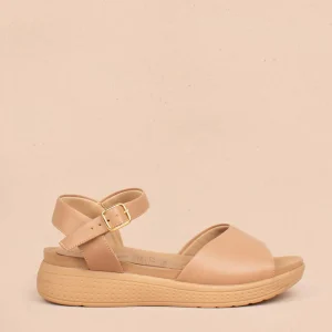 Sandalias color camel con suela confort 104834