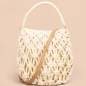 Bolso manos libres tejido color beige 105762