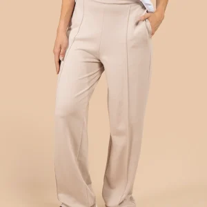Pantalón color camel con pretina ancha 105846