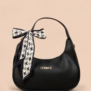 Bolso tipo cartera color negro con pañoleta 106188