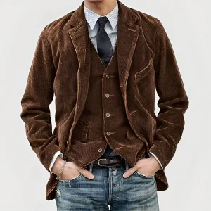 Conjunto de Pana Julián | Chaqueta y Chaleco de Estilo Vintage
