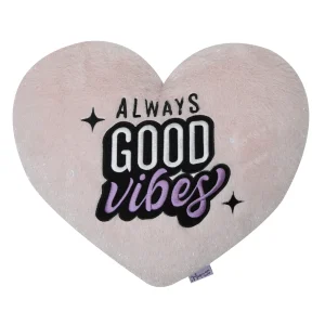 Cojín corazón de peluche - Always good vibes