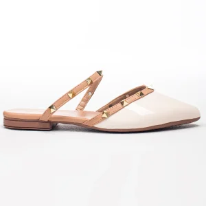 Baleta Y2463 para Mujer - Destalonada con Taches Dorados | YLO Shoes
