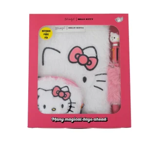 Set de libreta A5 de peluche, monedero y boli - Hello Kitty